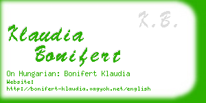 klaudia bonifert business card